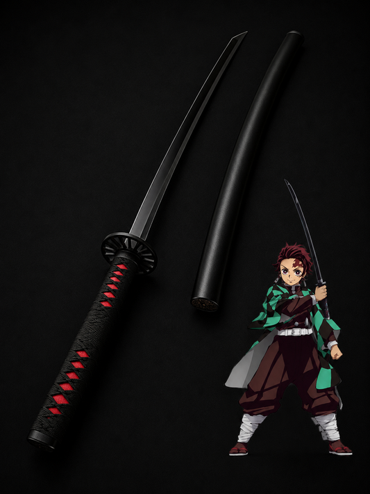 Tanjiro Kamado Black Wooden Katana (100cm)